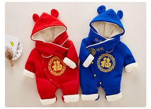 大紅喜慶福字連身衣 寶寶新年穿搭新寵